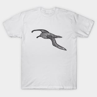 Sooty Albatross Ink Art - cool bird design - on white T-Shirt